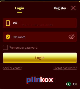 Plinkox login preview